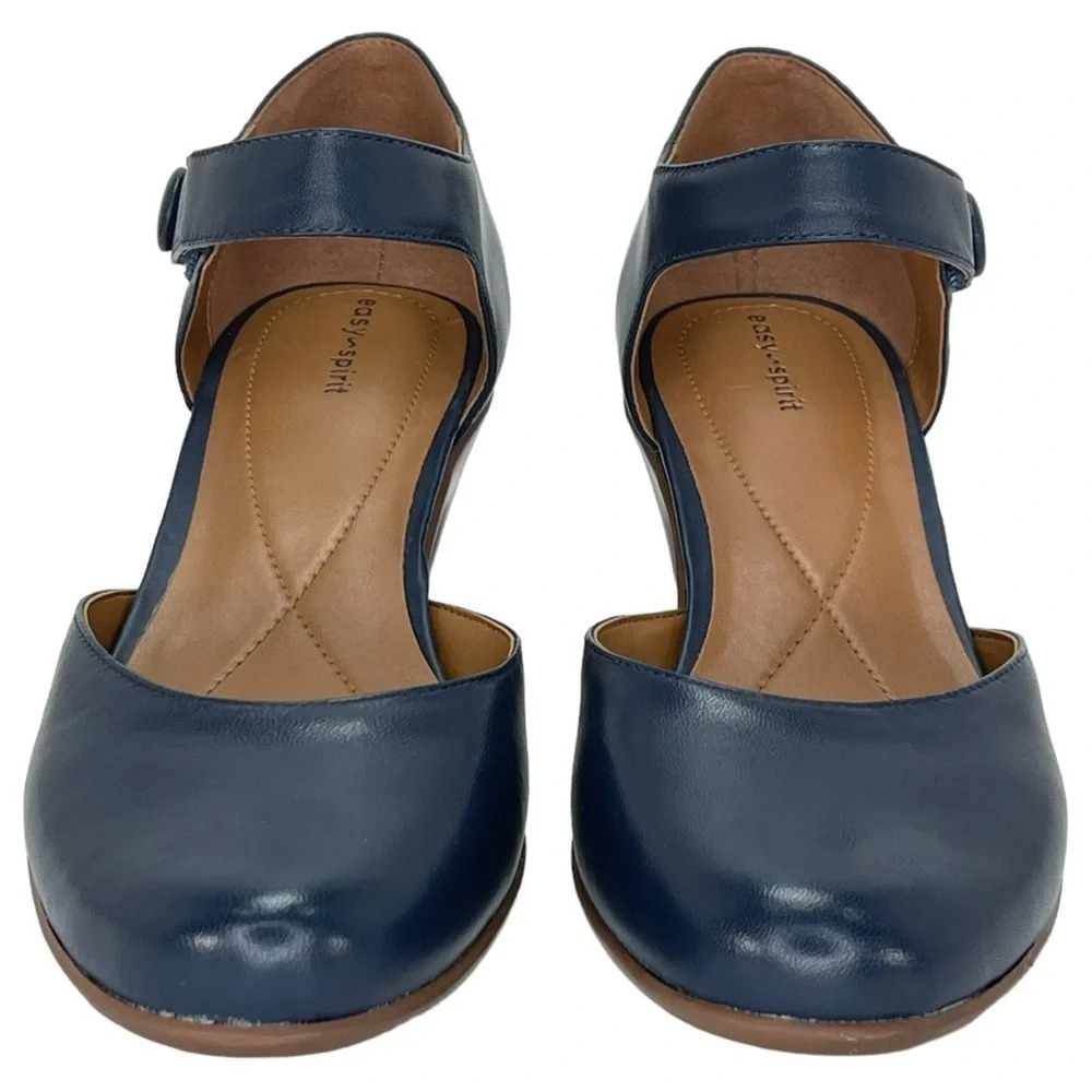Easy Spirit Clarice Dark Blue Leather Womens Heels Size 10M - Picture 10 of 16